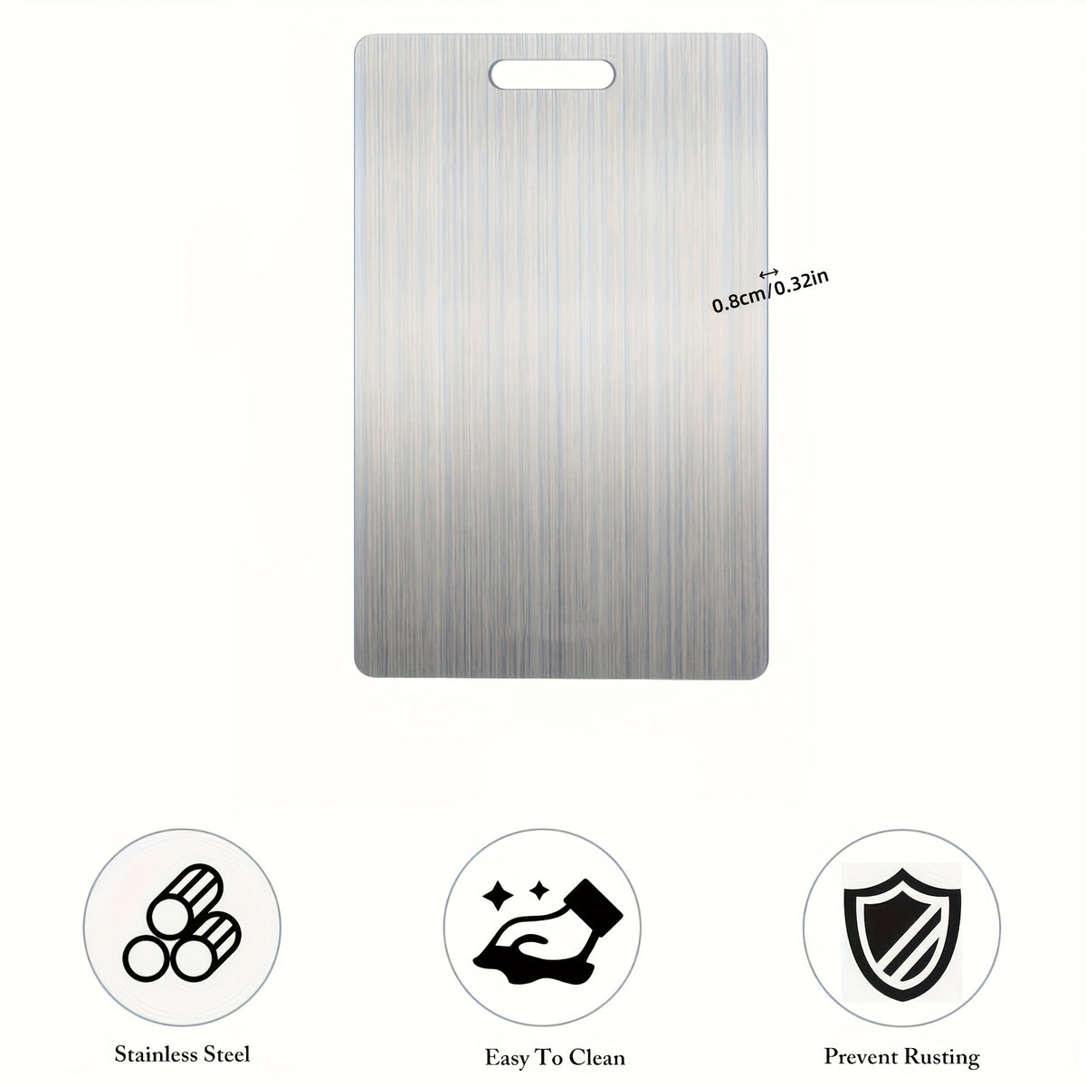 Grande planche à découper en inox réversible — 46 x 30 cm — modèle 1
