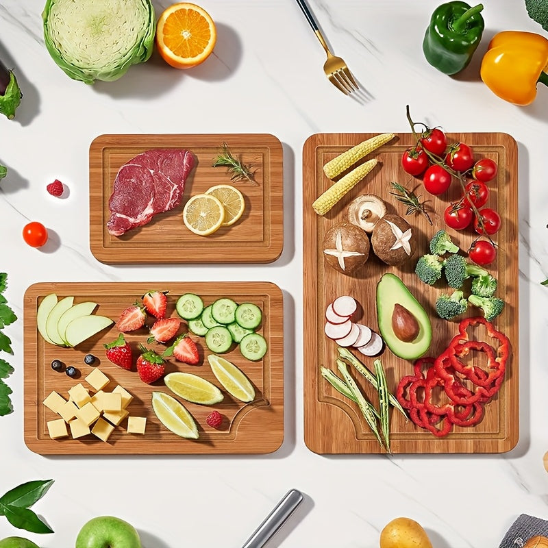 Planche à découper en bambou pour viande et poisson — lot de 3