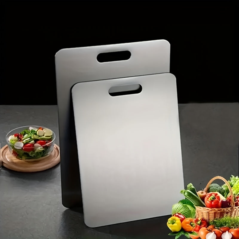 Grande planche à découper en inox réversible — 46 x 30 cm — modèle 2