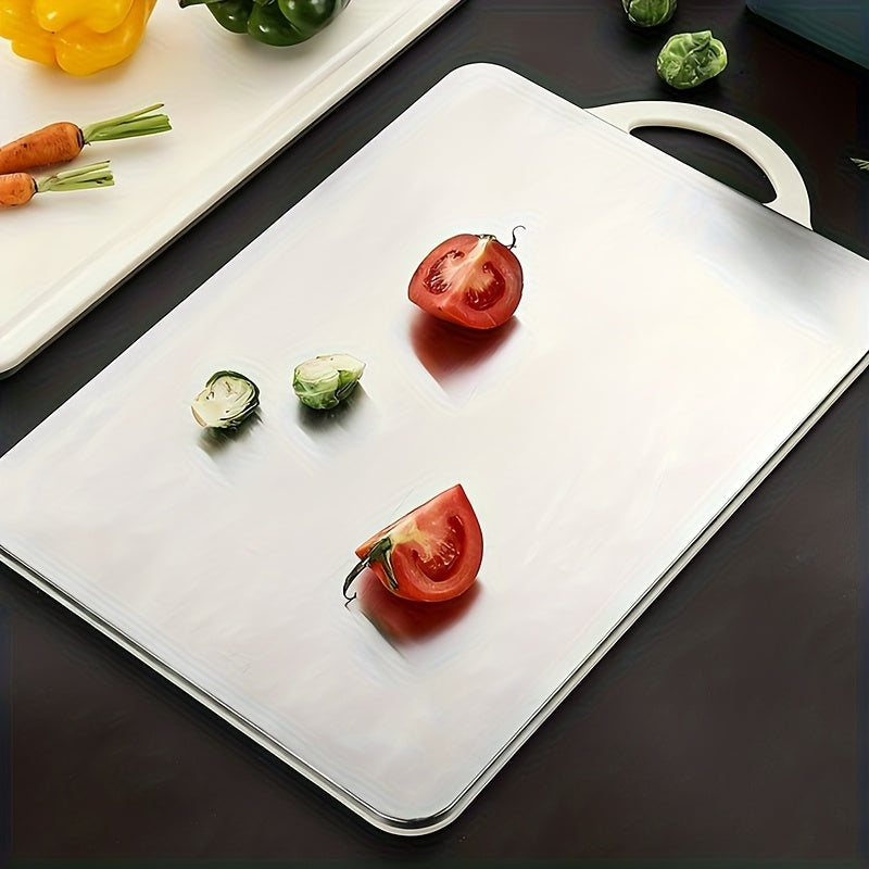 Planche à découper en inox réversible