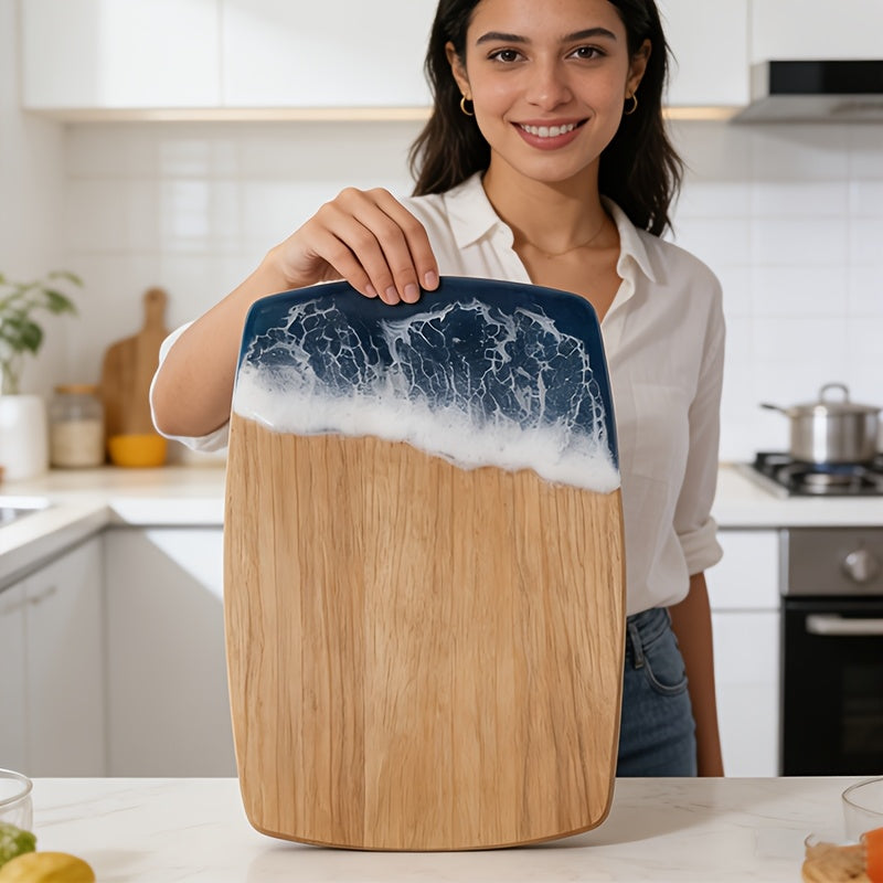 Planche à découper ovale en résine époxy