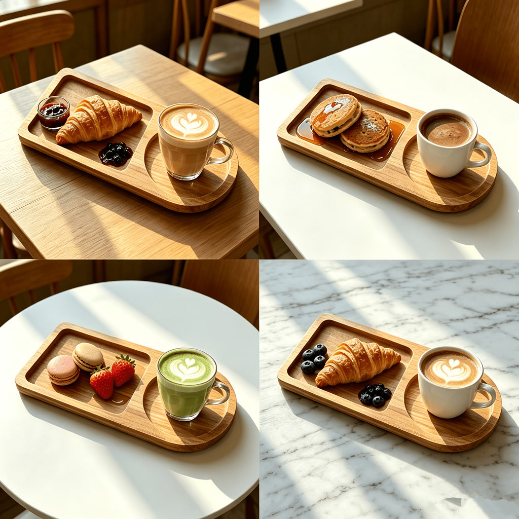Plateau de petit-déjeuner en acacia