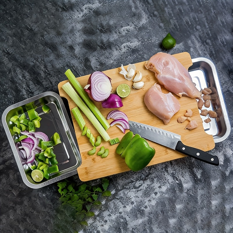 Planche à découper en bambou pour service et plateau multifonction