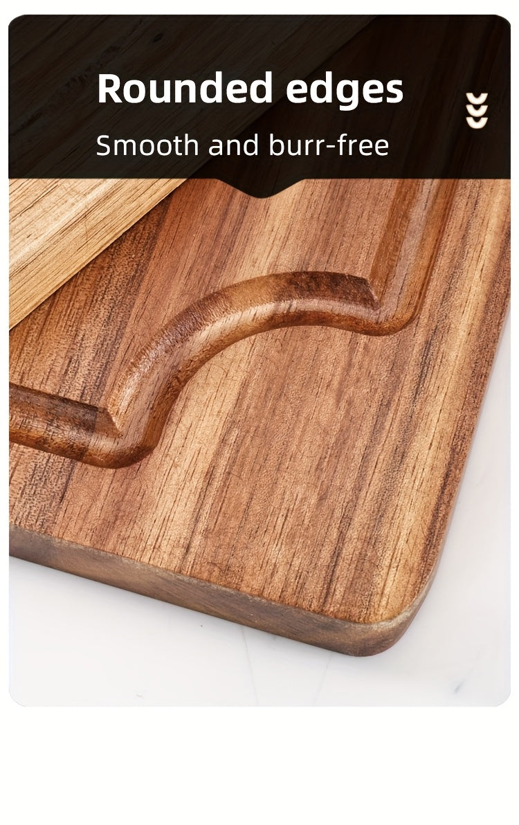 Planche à découper en acacia à poignée pour service et plateau