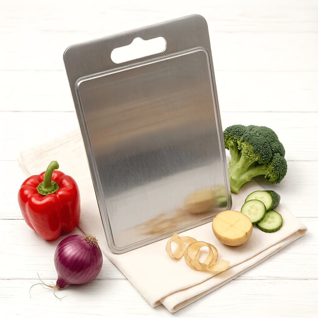 Planche à découper en inox à rainure à jus — 39 x 28 cm
