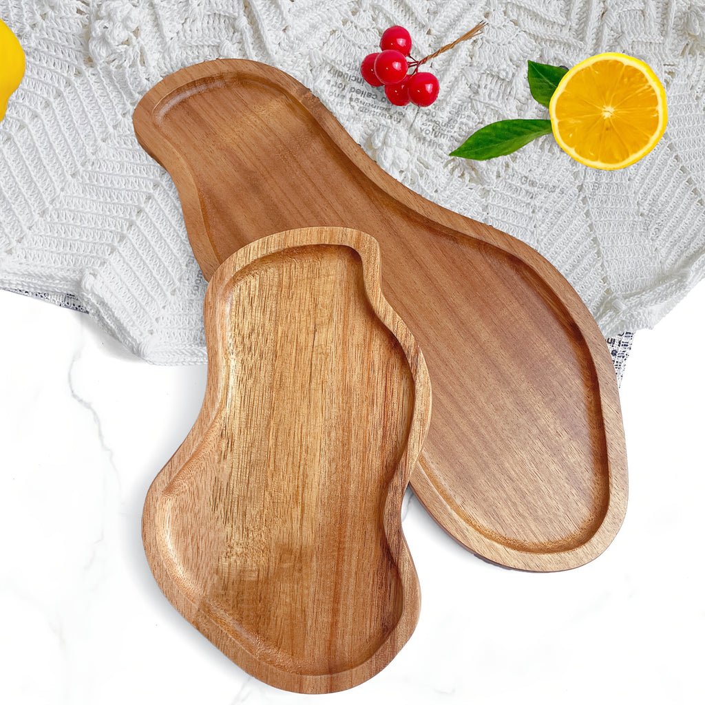 Plateau de petit-déjeuner en acacia pour service et plateau