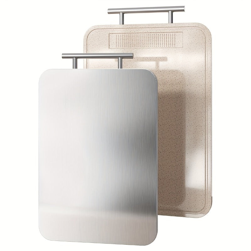 Planche à découper en inox à rainure à jus