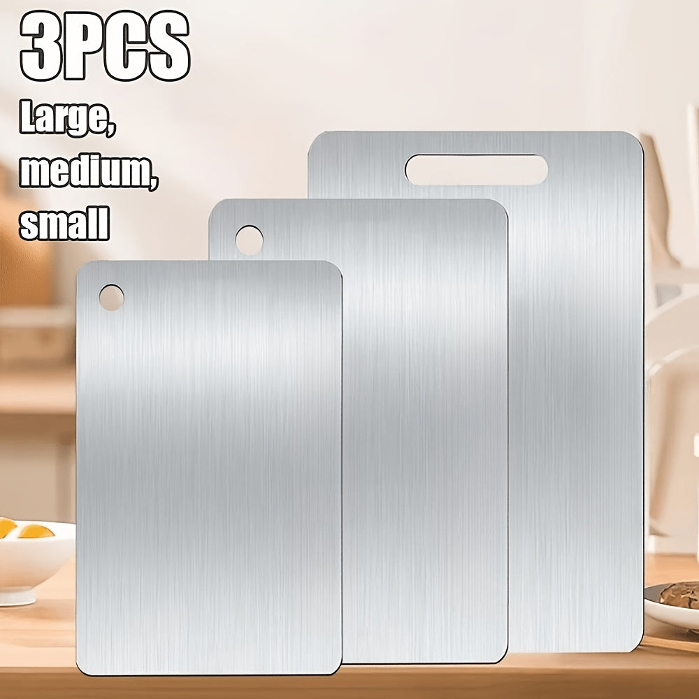 Planche à découper en inox pour professionnelle — lot de 3