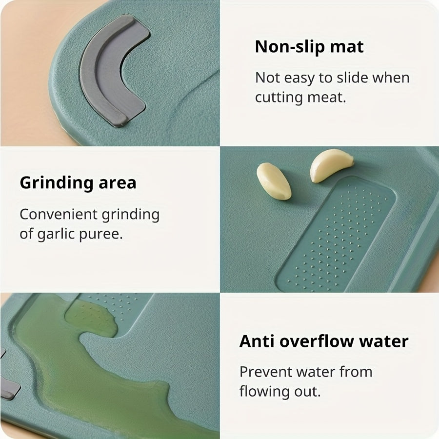 Planche à découper en inox à rainure à jus réversible