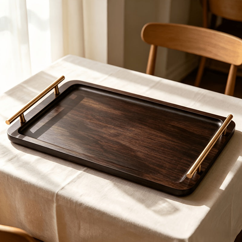 Plateau décoratif en bambou à poignée — 50 x 24 cm