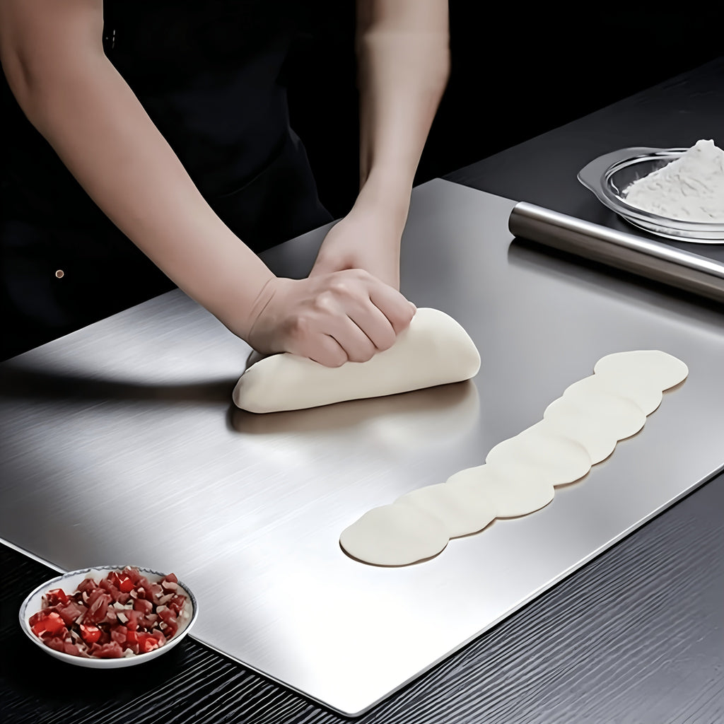 Planche à découper en inox antidérapante réversible pour professionnelle — 40 x 30 cm