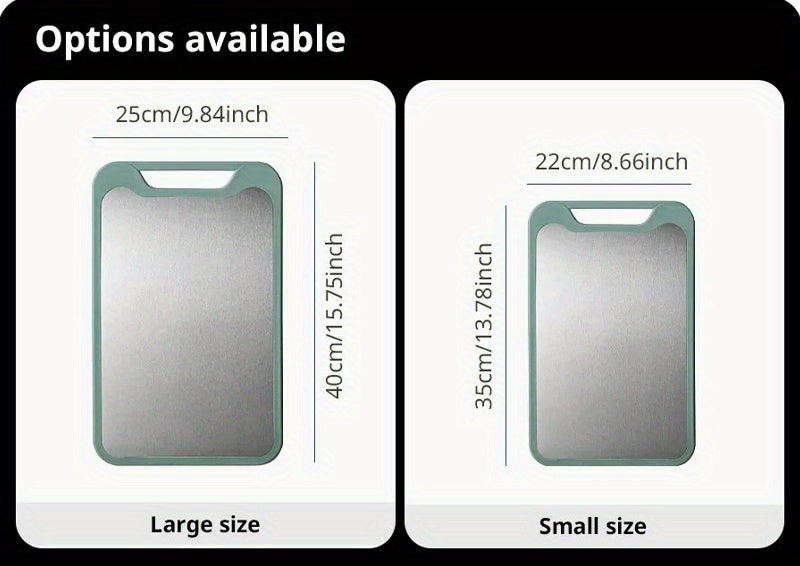 Planche à découper en inox à rainure à jus réversible