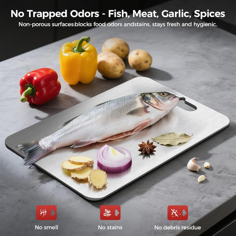 Planche à découper en inox pour professionnelle — lot de 3
