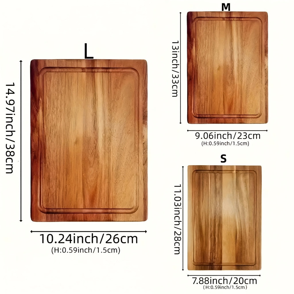 Planche à découper en bois à poignée — 33 x 23 cm
