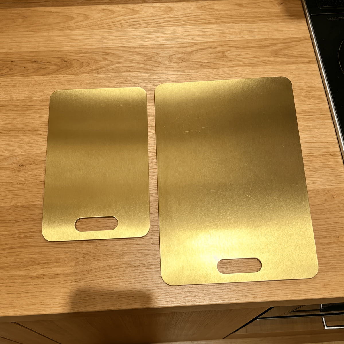 Planche à découper en inox réversible pour professionnelle — lot de 2 — modèle 2