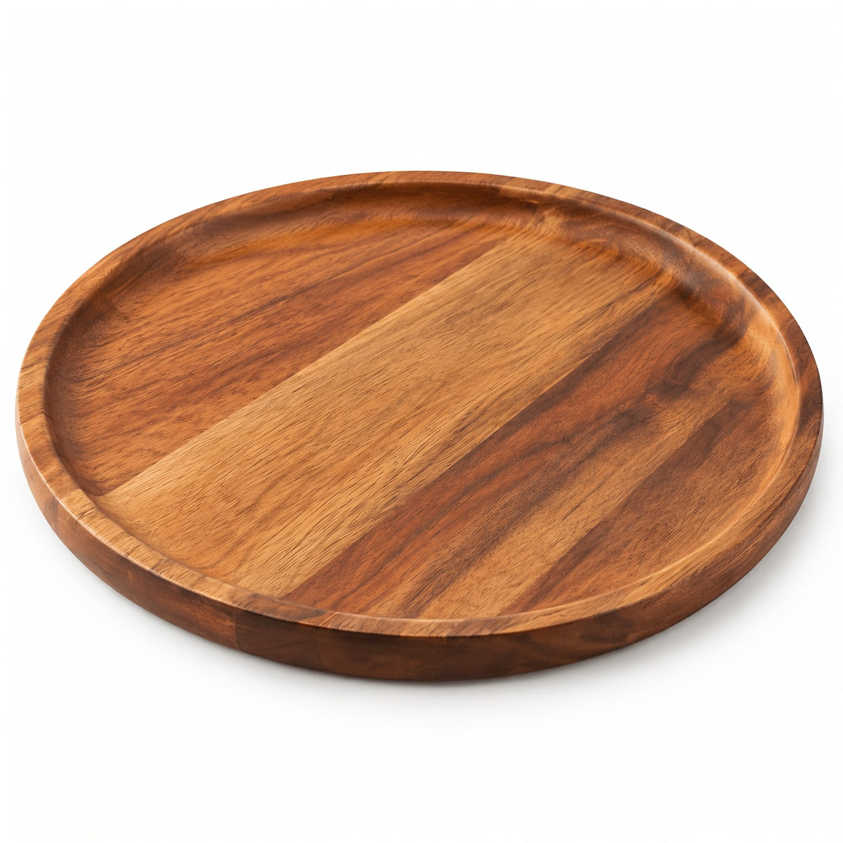 Plateau de petit-déjeuner rond en bois avec support — 20,5 cm de diamètre