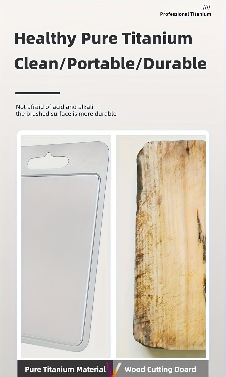 Grande planche à découper en titane à rainure à jus — 46 x 30 cm