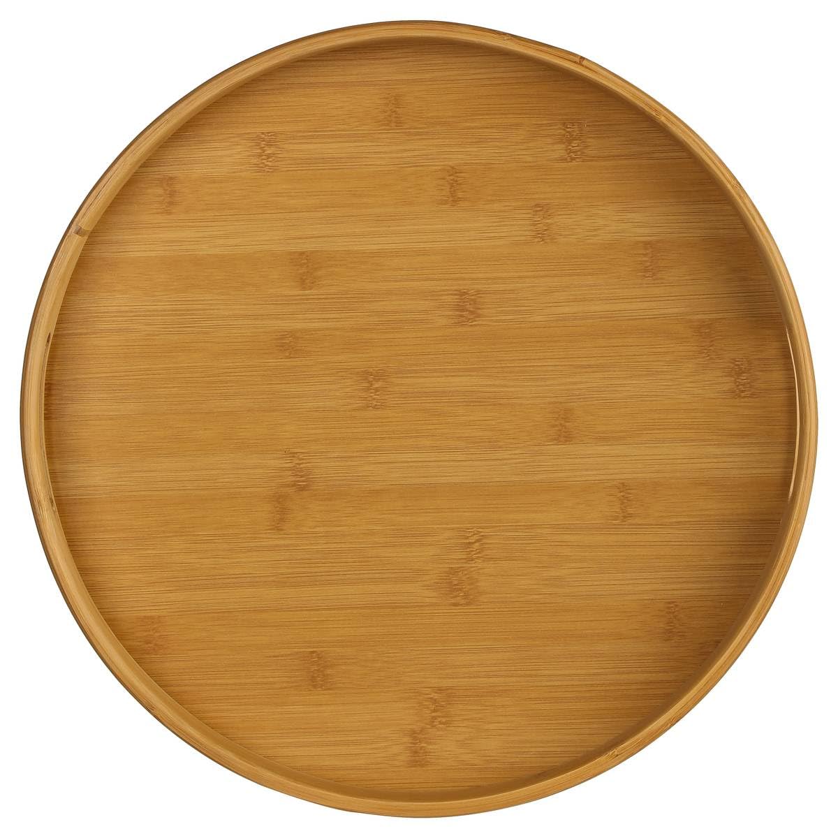 Plateau de service rond en bambou — 40 cm de diamètre