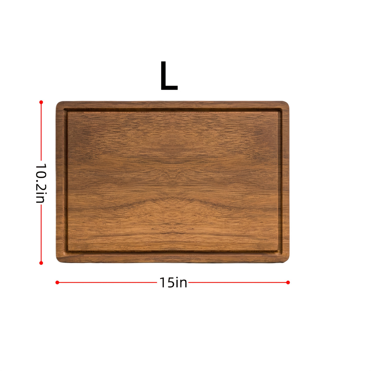 1 pièce - 38.1 cm x 25.91 cm - L / Acacia - Planche à découper en bois pur