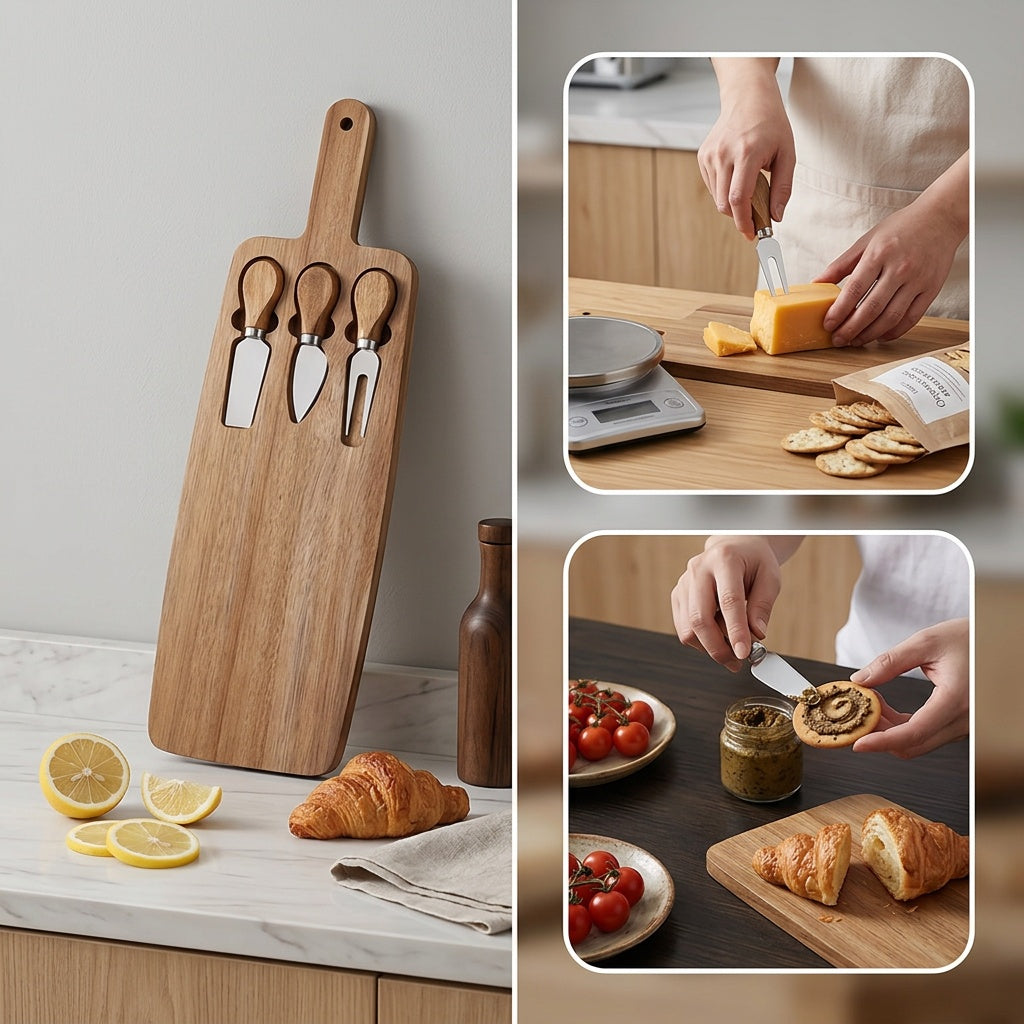 Planche à découper en acacia à viande — lot de 3