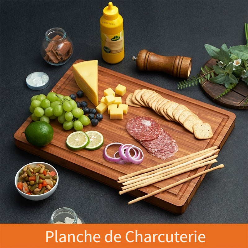 Planche à découper en bambou à rainure à jus — 43,2 x 31,8 cm